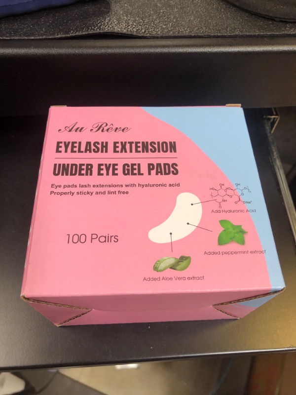 Photo 2 of AuReve 100 Pairs under eye patches,eye pads lash extensions add hyaluronic acid,Eyelash Extension Under Eye Gel Pads suitable for most people