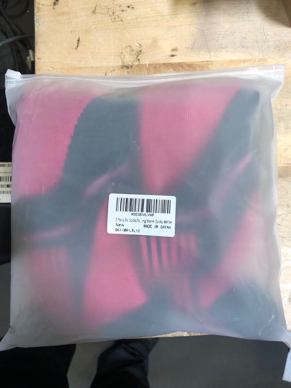Photo 1 of 2 PAIRS SKI SOCKS PINK BLACK