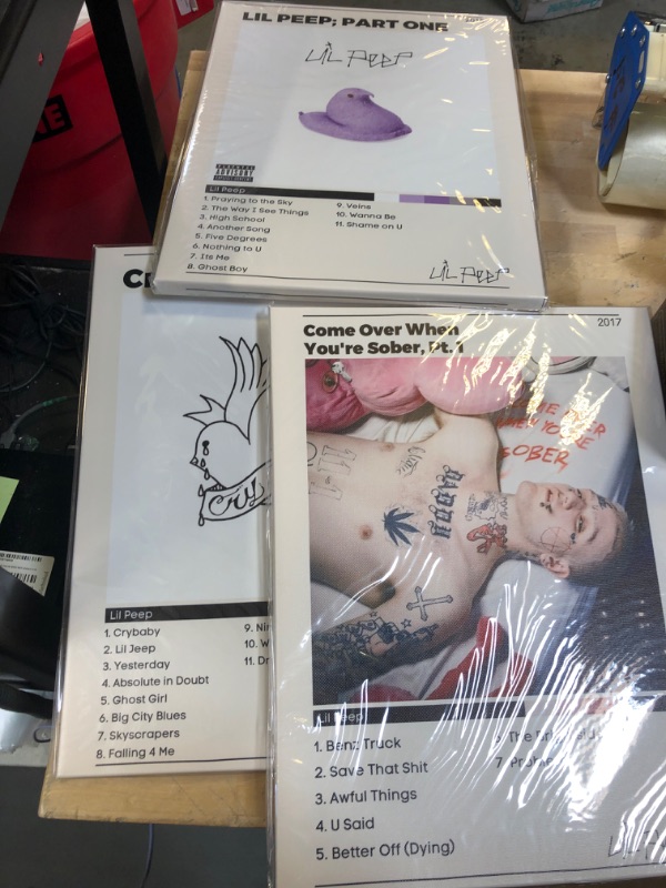 Photo 1 of 3 PCS LIL PEEP ALBUM COVER POSTER CANVAS