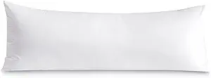 Photo 1 of Body Pillow Cover 20x54 Body Pillow Case 100% Soft Egyptian Cotton Hotel Quality 1-Pieces White Body Pillow Cover Premium 600 Thread Count Body Pillowcase Zipper Closure - 20 x 54, White Solid
