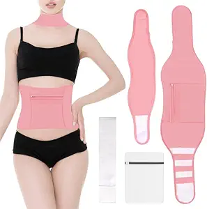 Photo 1 of Castor Oil Pack Wrap for Waist and Neck, Reusable Organic Castor Oil Packs Kit for Liver Detox with Elastic Band, Castor Oil Pack Compress Kit, Machine Washable, Anti Oil Leak (Pink)
