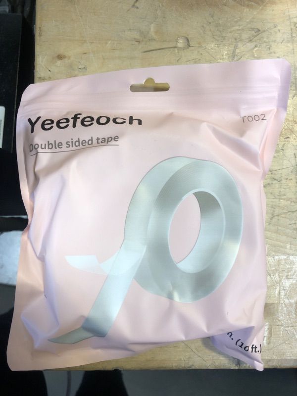 Photo 1 of Yeefeoch Double Sided Tape Heavy Duty, Adhesive mounting Picture Hanging Strips Adhesive DIY Nano Tape for Wall Heavy Tape, T002 ?Double Sided Tape Heavy Duty (M, 0.07 in*1.18 in*10 Feet)