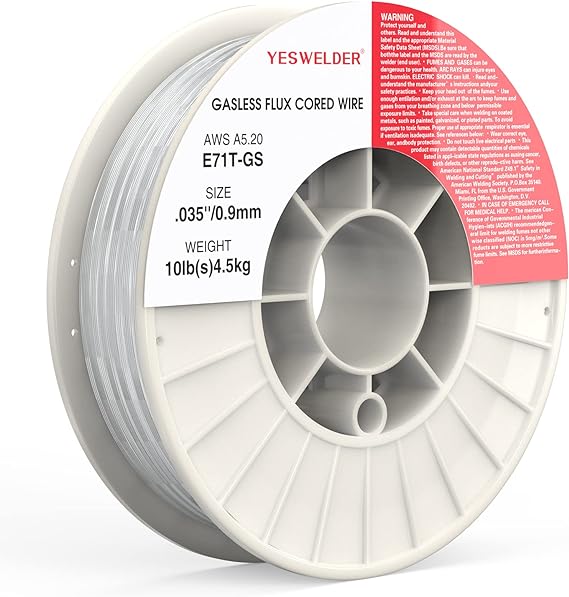 Photo 1 of YESWELDER Flux Core Mig Wire, Mild Steel E71TGS.035-Diameter, 10-Pound Strong ABS Plastic Spool Welding Wire