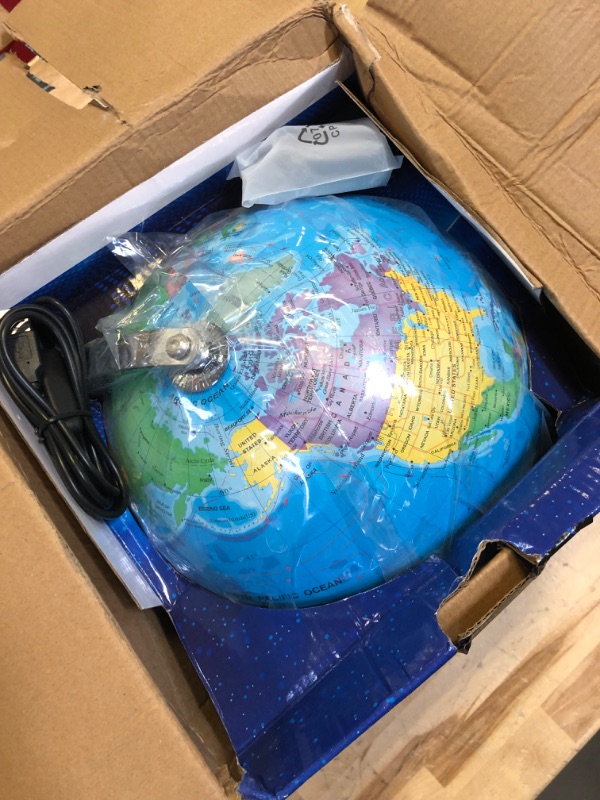 Photo 2 of USA Toyz Illuminated Globe for Kids Learning- Globes of the World with Stand 3-in-1 STEM Kids Globe, Constellation Night Light Desk World Globe Lamp Built-in LED Light, Non-Tip Metal Base, 9.75” Tall