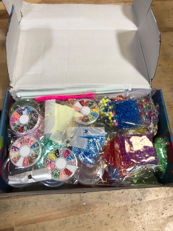 Photo 2 of 126 Pcs DIY Slime Making Kit for Girls Boys - Birthday Idea for Kids Age 5+. Ultimate Fluffy Slime Supplies Include 28 Crystal Slime, 2 Glow in The Dark Powder, 48 Bottle Glitter Jar etc.