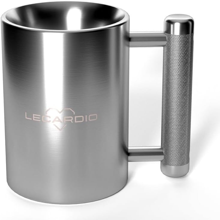 Photo 1 of LECARDIO Heavy Mug 8KG/18LB 10 oz - Stainless Steel Fitness Water Cup | Durable Weightlifting Plate Design | Gym, Workout, and Coffee Enthusiast Gift | BPA-Free Sports Bottle
