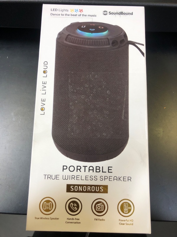 Photo 1 of SOUNDBOUND PORTABLE TRUE WIRELESS SPEAKER SONOROUS
