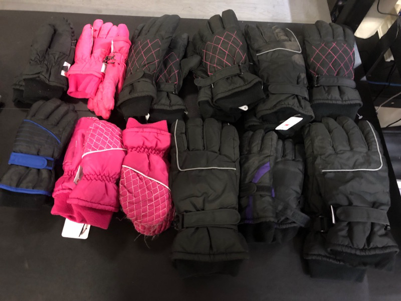 Photo 1 of BUNDLE OF USED WINTER GLOVES (SIZES AND STYLES VARY)