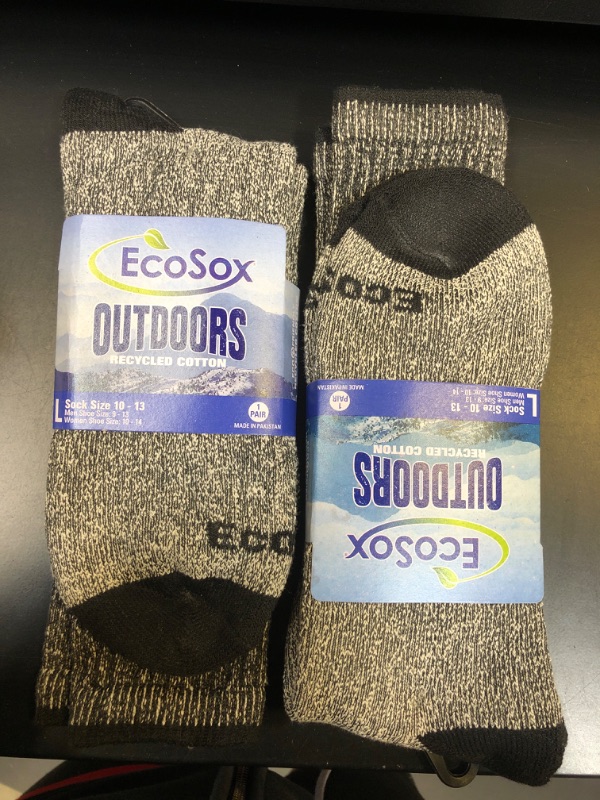 Photo 2 of 2 PACK ECOSOX OUTDOORS RECYCLED COTTON SIZE L 10/13