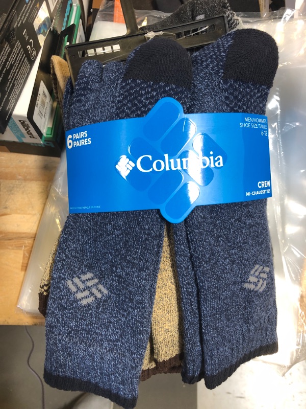 Photo 2 of COLUMBIA MENS SOCKS 6 PAIRS SIZE 6-12