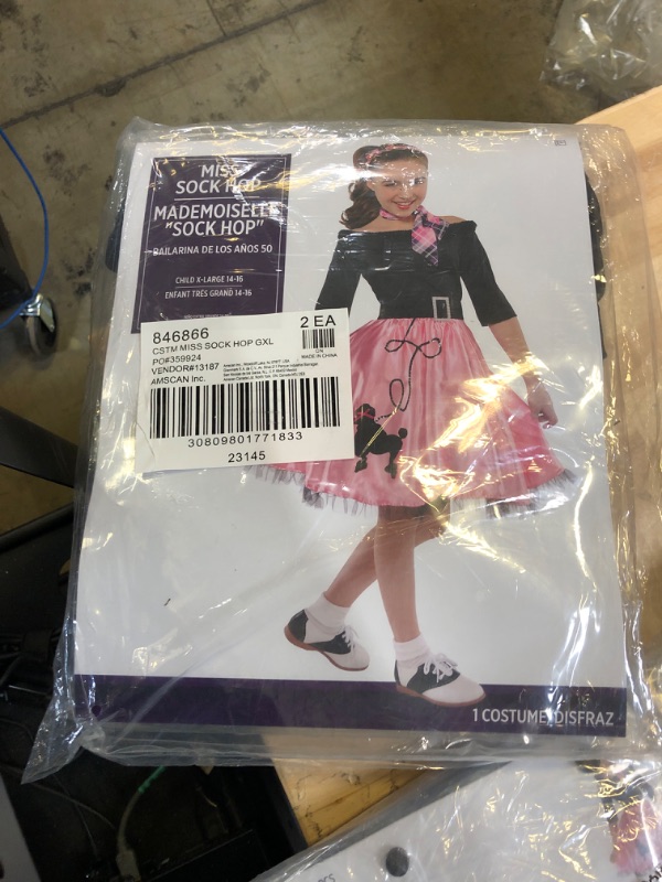 Photo 2 of Amscan Miss Sock Hop Girls' Halloween Costume, Extra-Large