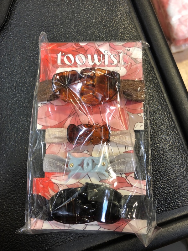 Photo 1 of TOOWIST Hair Clips for Women – 2 in 1 Hair Tie and Claw Clip – Ponytail Holders – Hair Styling Accessories – Mini Hair Clips for Heatless Waves, Secure Tight Hold, Hairbun – No damage Golden Brown Vanilla Light Silver Charcoal