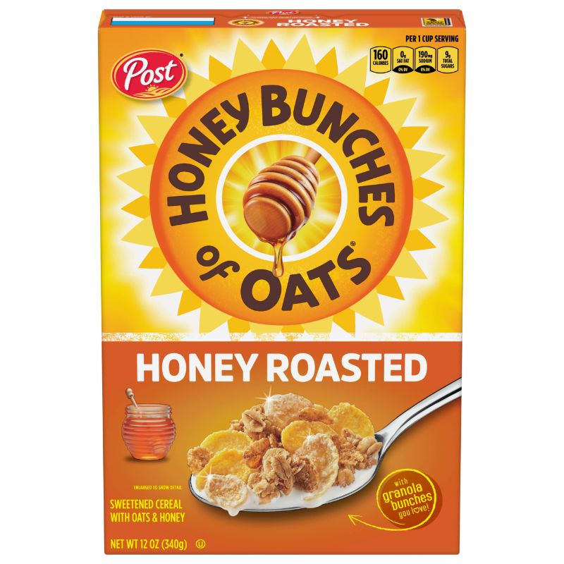 Photo 1 of 3 PCK Honey Bunches of Oats Honey Roasted, Heart Healthy, Low Fat, made with Whole Grain Cereal, 12 Ounce EXP JUNE 23 2024