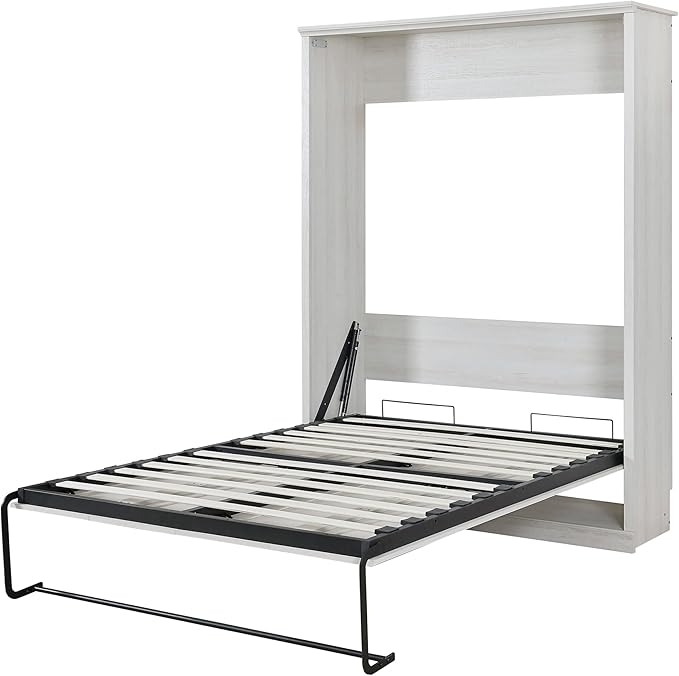 Photo 1 of Harper & Bright Designs Queen Size Murphy Bed Cabinet Wall Bed Space-Saving Bed Perfect for Guest Room, for Bed Room, Guest Room, Home Office, Rustic White