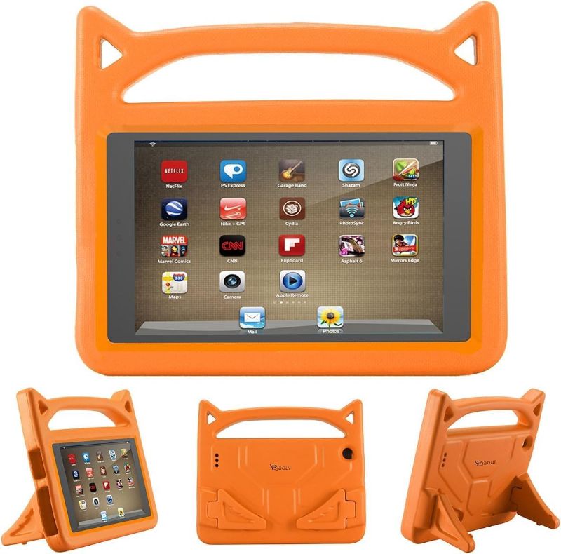 Photo 1 of Tablet 7 2019 Case for Kids,Riaour Light Weight Shock Proof Convertible Handle Stand EVA Protective Kids Case for 7 inch Display Tablet (Orange)
