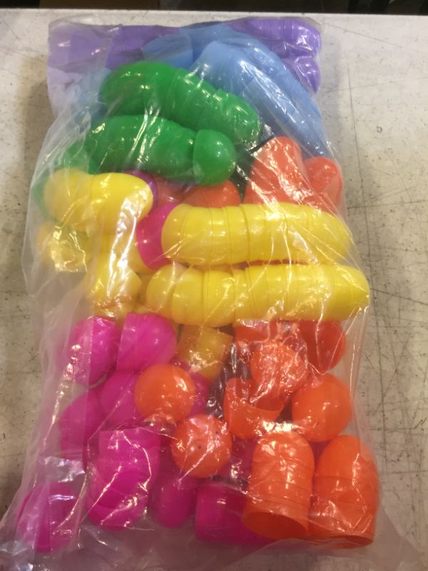 Photo 2 of 144 Pack - Assorted Colored Plastic Easter Eggs Empty in Bulk - Egg Hunt Toys