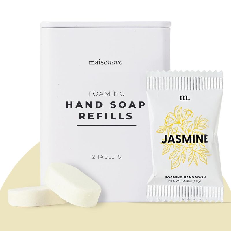 Photo 1 of MAISONOVO Foaming Hand Soap Refills | 12 Pack Jasmine Scent Foaming Hand Soap Refills for Foaming Dispenser | Hand Soap Foam Refill | Foam Hand Soap Refills
