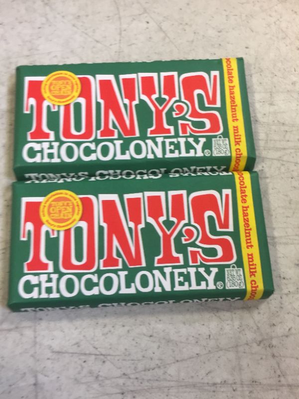 Photo 2 of 2 PACK--Tonys Chocolonely Milk Chocolate, Hazelnut, 32% Cocoa - 6.35 oz- 07/2024
