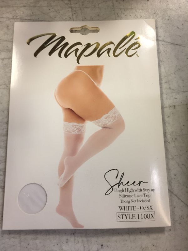 Photo 1 of Mapalé by Espiral Womens Sheer Thigh Highs With Stay UpTigh High One Size Plus White