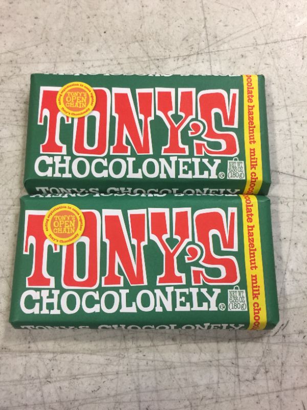 Photo 2 of 2 PACK--Tonys Chocolonely Milk Chocolate, Hazelnut, 32% Cocoa - 6.35 oz- 10/2024