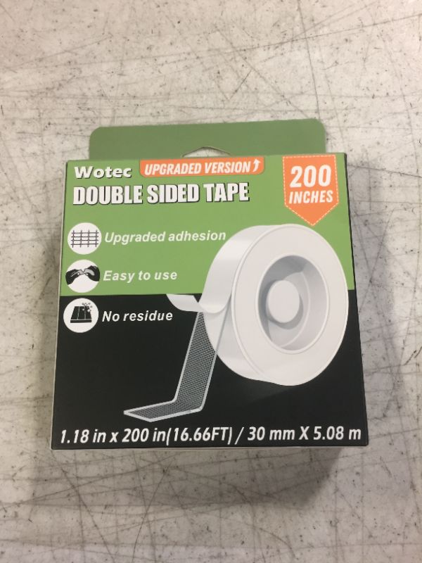 Photo 2 of Double Sided Filament Core Tape Removable 200 x 1.18 Inch, Filament Core Clear & Tough Nano Mounting Tape Heavy Duty, Multipurpose Adhesive Poster Carpet Tape