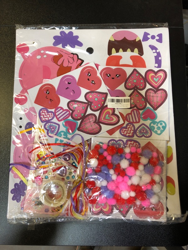 Photo 2 of 28 Sets Valentine Monster Craft Kit DIY Foam Monster Ornaments Craft Kit Valentine's Day Gift for Classroom Art Craft Valentine's Day Party Favors Gift Exchange Home Activity