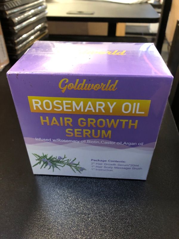 Photo 2 of Rosemary Oil for Hair Growth,2 Pack Hair Growth Serum Products w/Scalp Massager Rosemary Oil Castor Oil Biotin Argan Oil for Thinning Dry Damaged Hair Ingrown Regrowth Loss Treatment for Women Men