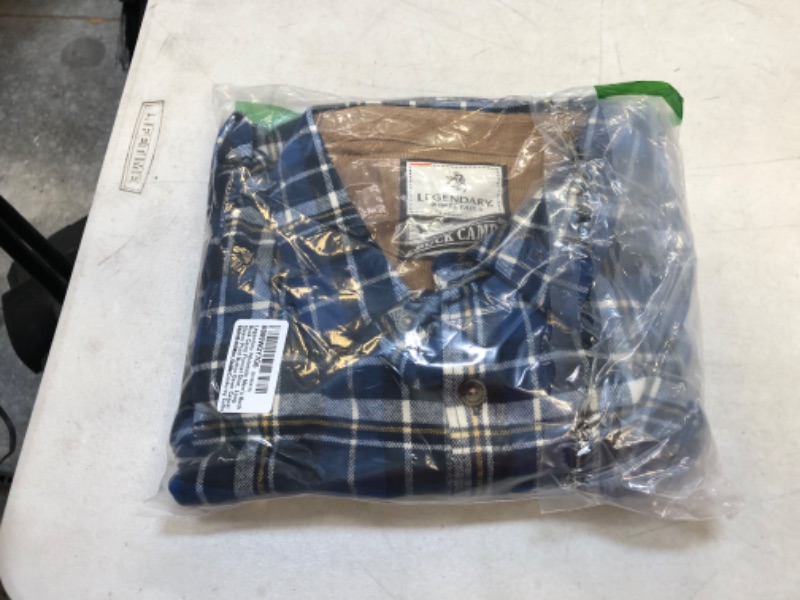 Photo 2 of Legendary Whitetails Men's Buck Camp Flannel, Long Sleeve Plaid Button Down Casual Shirt, Corduroy Cuffs Liberty Gold Plaid XX-Large