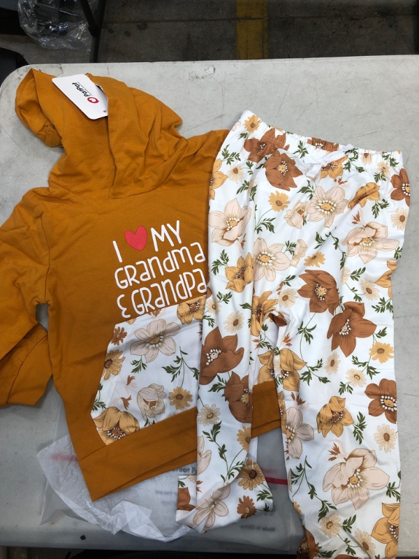 Photo 1 of girls 2 pc set - hoodie/leggings - floral 
size - 3y 