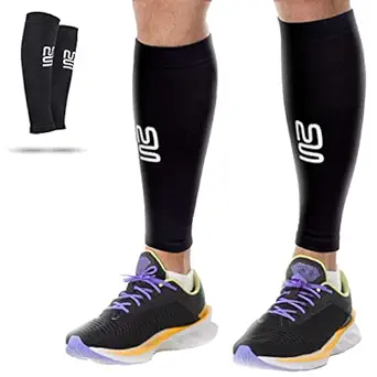 Photo 1 of Calf Compression Sleeve - Leg Sleeves for Men and Women - Support Brace for Sports, Running, Flights, Shin Splints, and Pregnancy - Small - 1 Pair - Black
