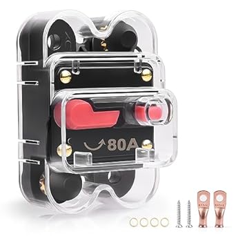 Photo 1 of MICTUNING 80 Amp Circuit Breaker with Manual Reset Switch Dust Protective Cover for Car Marine Trolling Motors Boat ATV RV Truck Yaht Battery, 12-32V DC
