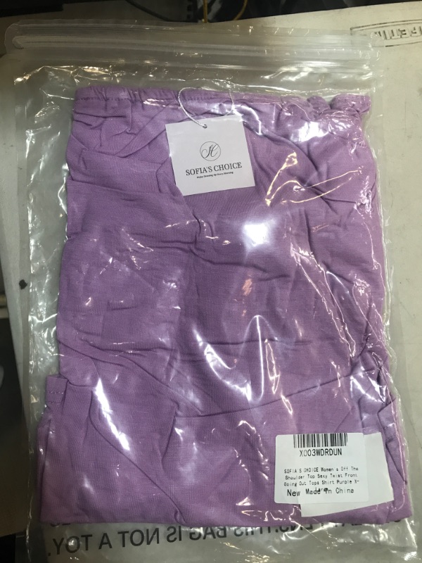 Photo 1 of SOFIA'S CHOICE Women's Sexy Off Shoulder Tops Summer Short Sleeve T Shirt
purple - size- xl

