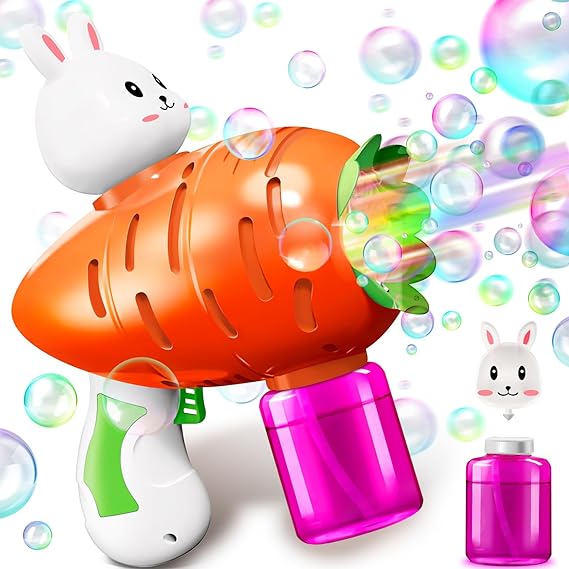Photo 1 of Easter Bunny Bubble Machine: Automatic Bunny Bubble Guns for Kid 3-8, Summer Party Outdoor Toys, Bubble Blower Maker with 20 Pack Bubbles Refill, Machine Electric Bubble Toy Birthday Gift for Boy Girl
