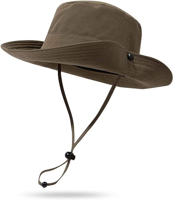 Photo 1 of Croogo Fishing Hat UPF 50+ Wide Brim Bucket Hat Safari Boonie Hats Waterproof Outdoor Fisherman Hats Windproof Hiking Hat Cap
