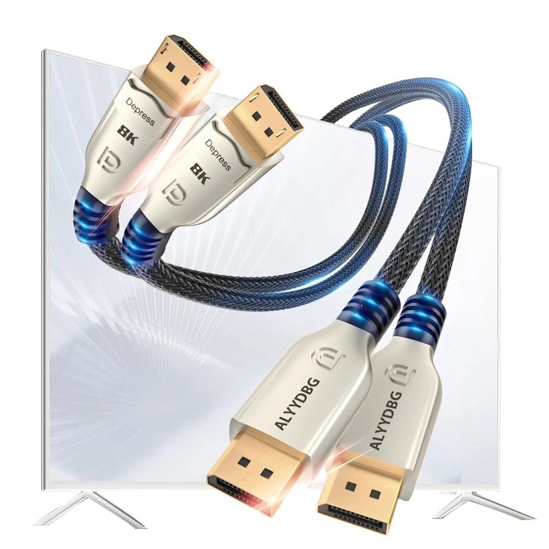 Photo 1 of DisplayPort 1.4 Cable, 32.4 Gbps Displayport Cable 1.4 Supports [8K@60Hz, 4K@144Hz, 2K@240Hz] 3D HDR HDCP 2.2 & ARC for Gaming Monitor, TV, Laptop, Graphic Card with FreeSync/G-Sync 6FT
