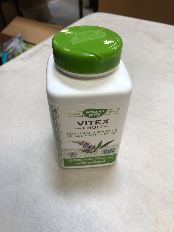 Photo 2 of EXPIRES-9/30/28
Nature's Way Vitex Fruit, Traditional Support of Female Monthly Cycle*, Vegan, Non-GMO Project Verified, 320 Capsules