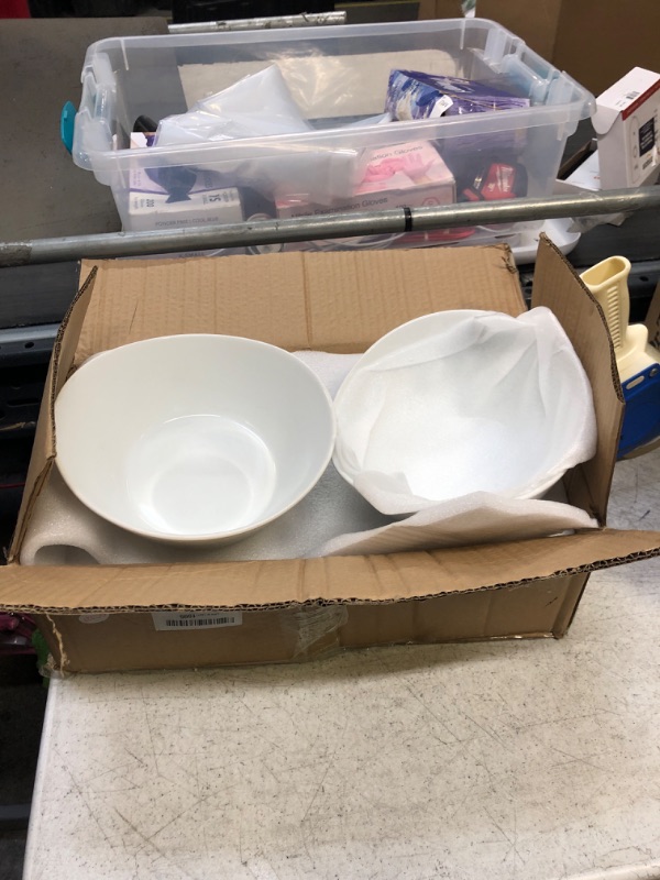 Photo 1 of 4 PC WHITE GLASS BOWLS 