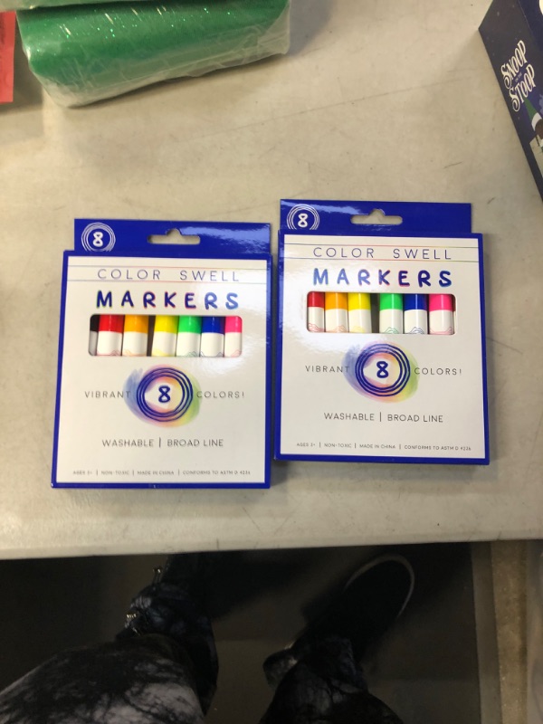 Photo 2 of Color Swell Washable Markers With 8 Vibrant Colors Are Perfect for Teachers, Kids, Parties, and Classrooms 2 pack