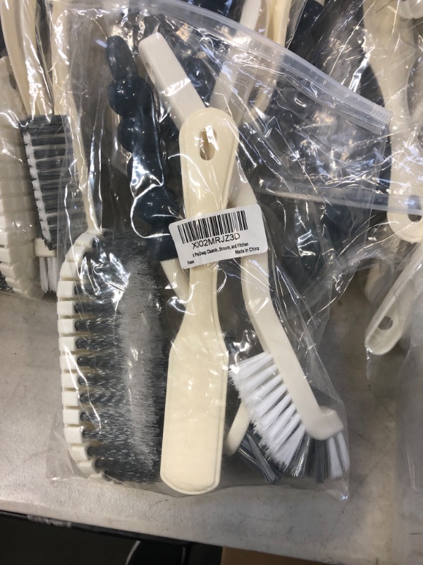 Photo 2 of 4 Pack Deep Cleaning Brush Set-Kitchen Universal Brushes, Includes Grips Dish Brush, Bottle Brush, Scrub Brush, Corner Crevice Brush, Shoe Brush for Bathroom, Floor, Tub, Shower, Tile,Sink