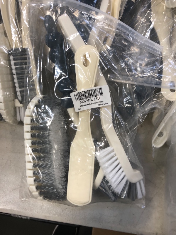 Photo 1 of 4 Pack Deep Cleaning Brush Set-Kitchen Universal Brushes, Includes Grips Dish Brush, Bottle Brush, Scrub Brush, Corner Crevice Brush, Shoe Brush for Bathroom, Floor, Tub, Shower, Tile,Sink
