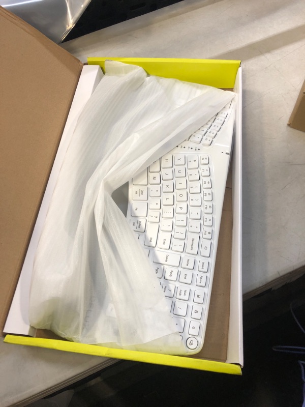 Photo 2 of Wireless Ergonomic Split Keyboard with Cushioned Palm Rest Against Carpal Tunnel, DELUX [Standard Ergo] Keyboard Series, Multi-Device Connection, Compatible with Windows, Mac OS (GM901D-White)