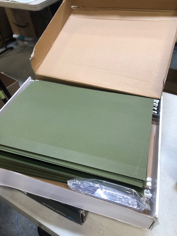 Photo 2 of 50 Extra Capacity Hanging File Folders, Heavy Duty, 2’’ Expansion Filing Folders, Designed for Bulky Files, Legal Charts, Manuals, and More, Standard Green, Legal Size, 50 Pack