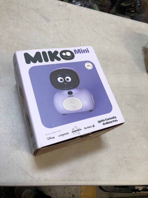 Photo 2 of **MISSING CHARGER ADAPTER** MIKO Mini: AI Robot for Kids | Fosters STEM Learning & Education | Packed with Games, Dance, Singing | Child-Safe Conversational Learning | Ideal Christmas Gift for Boys & Girls 5-12 Purple