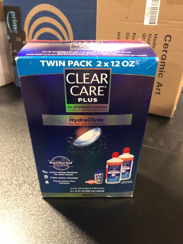 Photo 2 of Clear Care Plus Cleaning Solution with Lens Case, Twin Pack, Multi, 12 Oz, Pack of 2 12 Ounce (Pack of 2)