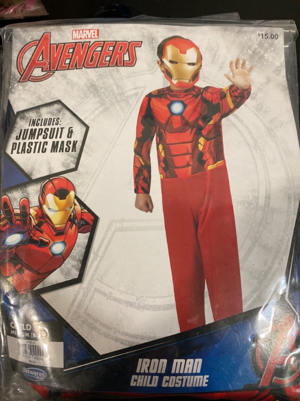 Photo 1 of Iron Man Avengers Costume Mask Kids Red Halloween Dress up Medium 8-10
