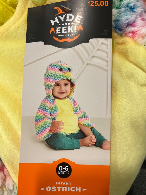 Photo 1 of HYDE and EEK Boutique, NWT, infant 6-8 M ostrich costume in pink, blue, yellow
