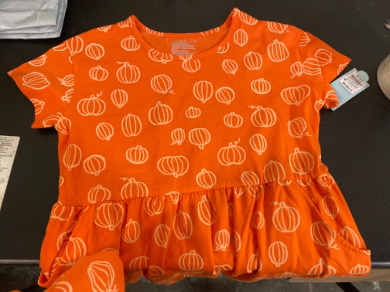 Photo 1 of Short Sleeved Pumpkin Orange Kids PJs L 10-12
