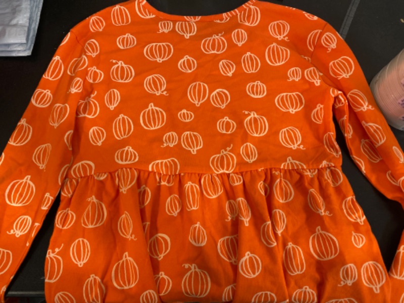 Photo 1 of Long Sleeved Pumpkin Orange Kids PJs L 10-12
