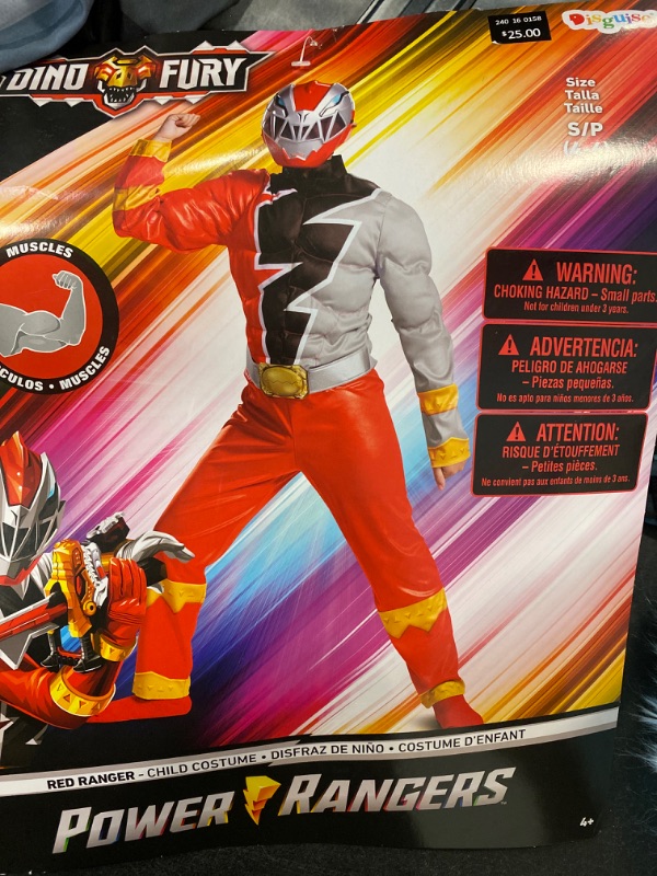 Photo 2 of Kids Power Rangers Dino Fury Red Ranger Costume Small (4-6x)