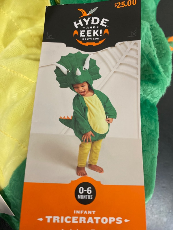Photo 2 of 6-12m Baby Pullover Triceratops Halloween Costume Green - Hyde & EEK! Boutique™